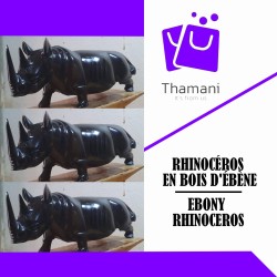 RHINOCEROS IN EBONY WOOD